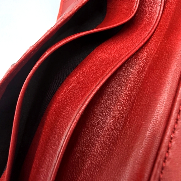 ✨️RARE✨️ CHRITIAN LOUBOUTIN Lambskin Trifold Wallet Clutch - Picture 11 of 14